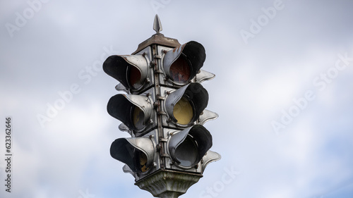 Antique, vintage, unused traffic light photo