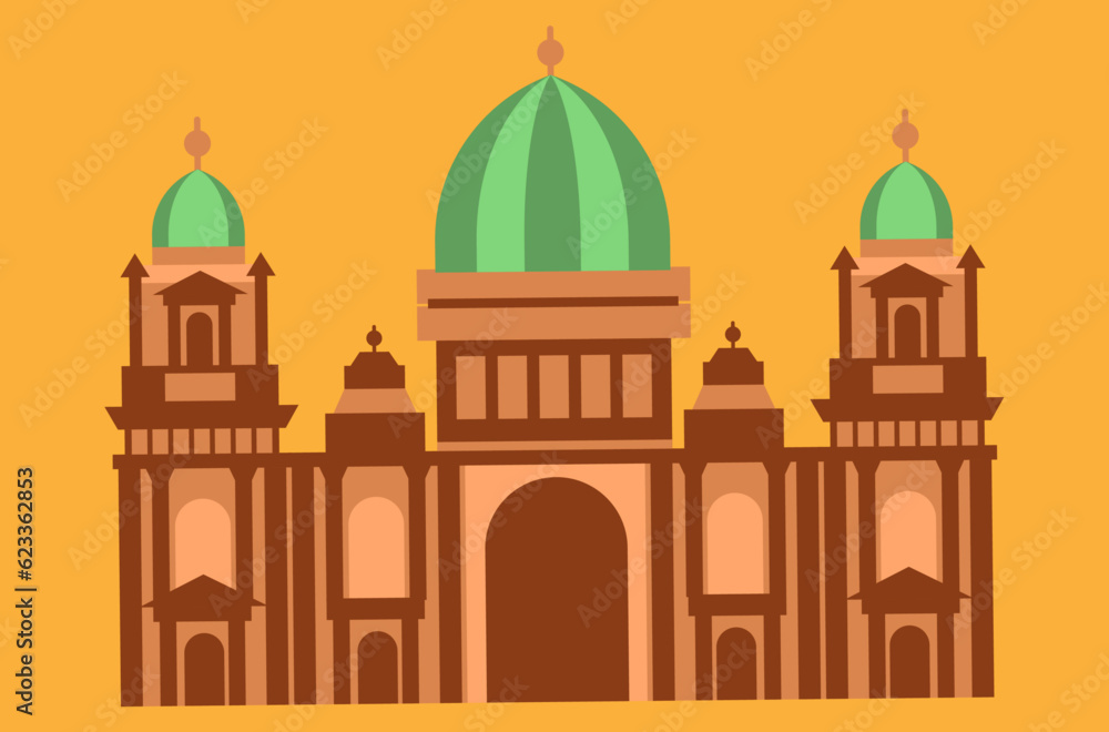 cathedral temple with columns vector illustration
