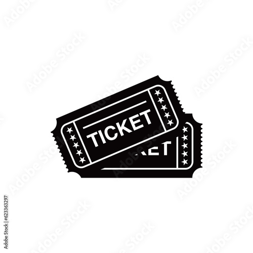 Ticket vector icon. Isolated black illustration for graphic and web design.