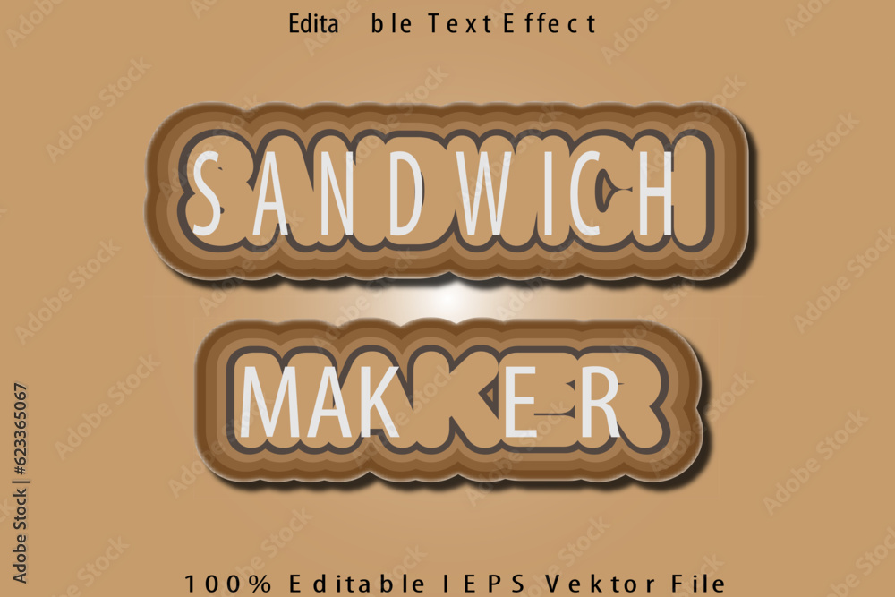 Sandwich Maker Editable Text Effect