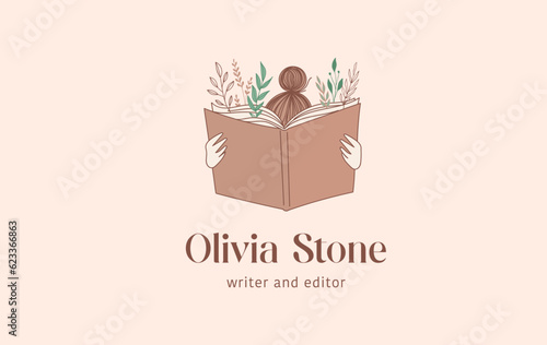 Hand drawn pastel colors books illustration, print and logo. Vintage vector art poster and banner.