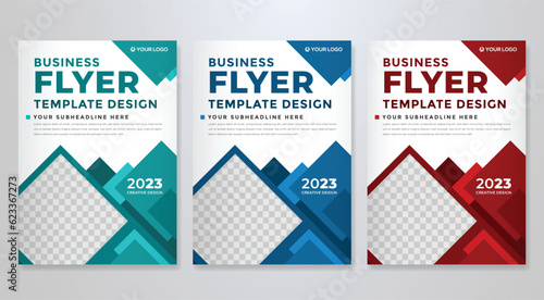 set of business flyer template with minimalist layout and modern style use for promotion kit and product publication