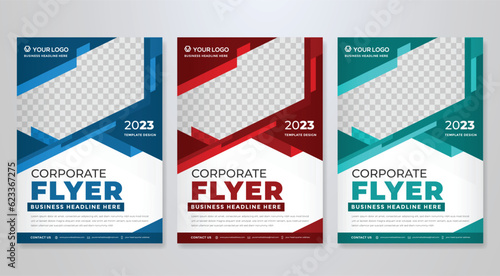 set of business flyer template with minimalist layout and modern style use for promotion kit and product publication