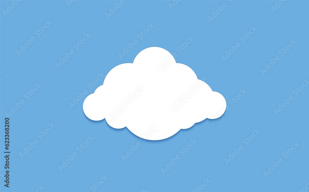 Cloud graphic shapes. Data design element. Vector cloudy bubble set isolated on blue background Cloud graphic shapes. Data design element. Vector cloudy bubble set isolated on blue background