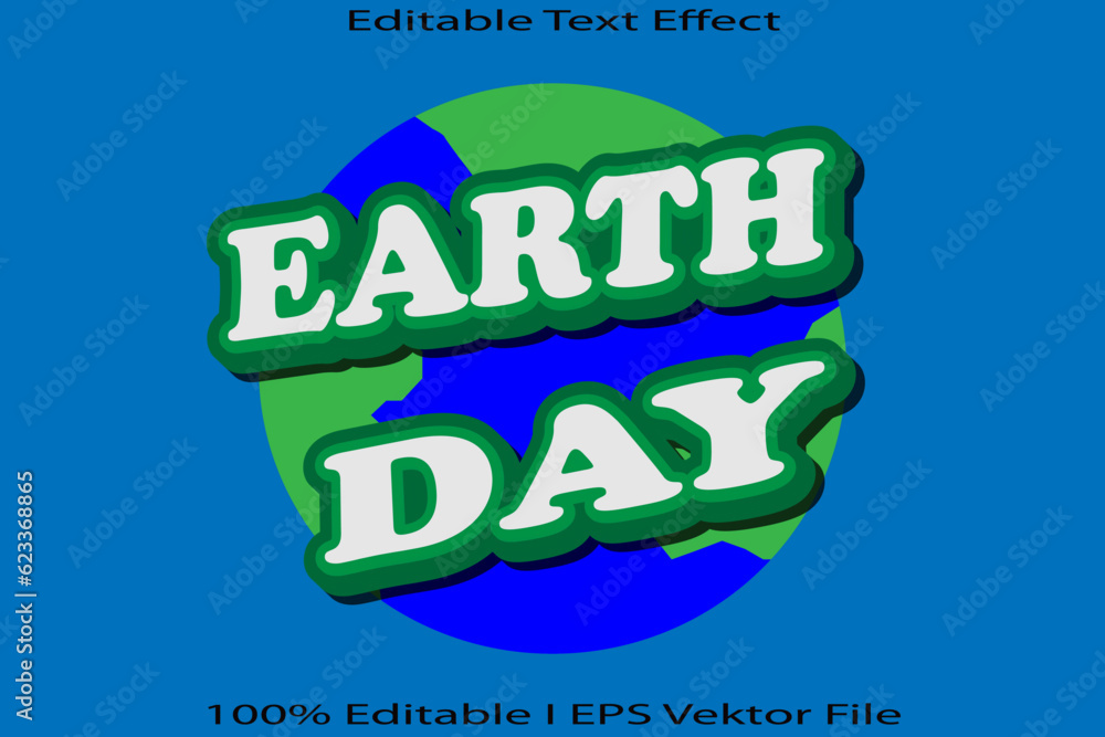 Naklejka premium Earth Day Editable Text Effect
