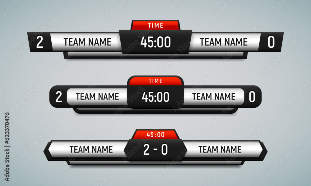 Sport scoreboard with time and result display. Vector template for your design. Sport scoreboard with time and result display. Vector template for your design.