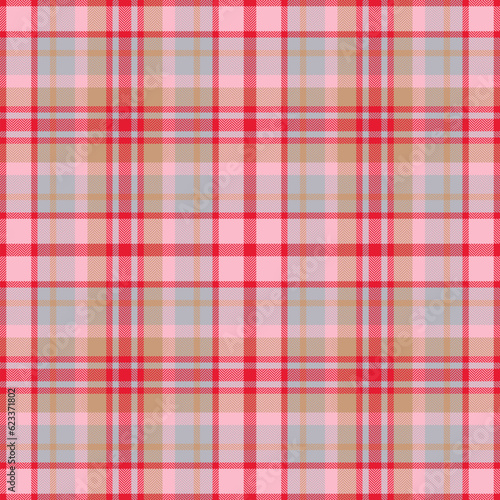 Plaid seamless pattern. Check fabric texture. Vector textile print.