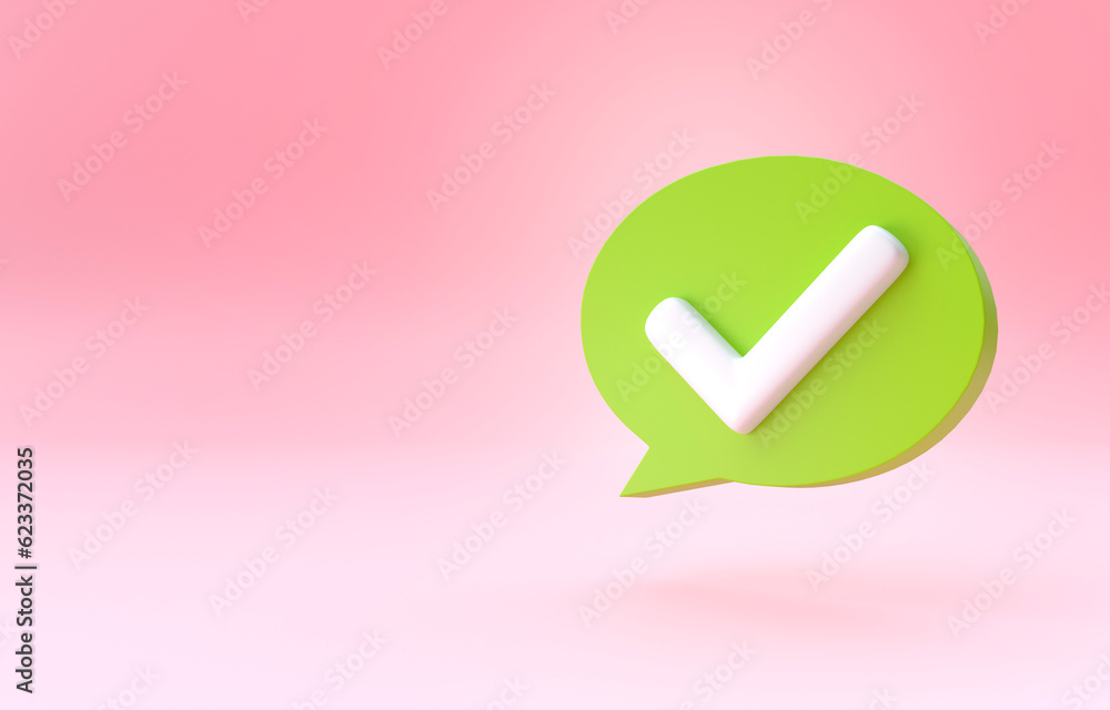 Isolated Check Icon. 3D Illustration Isolated Check Icon. 3D Illustration