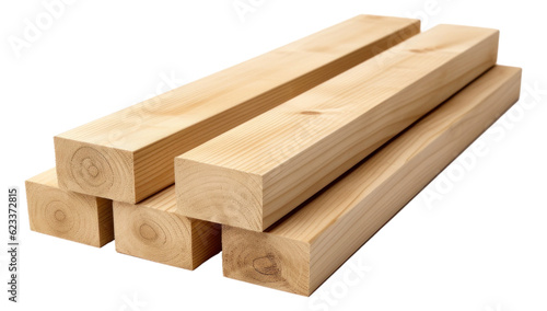 Stack of wood boards isolated. photo
