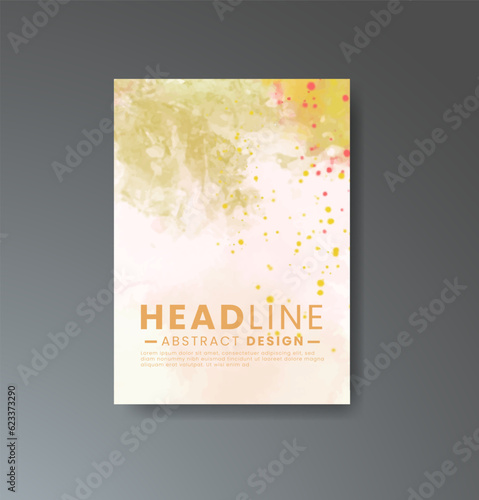 Cover template with watercolor background. Design for your cover, date, postcard, banner, logo.