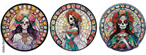 Day of the Dead Woman Stained Glass 