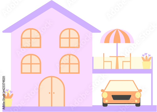 Front view of modern house
