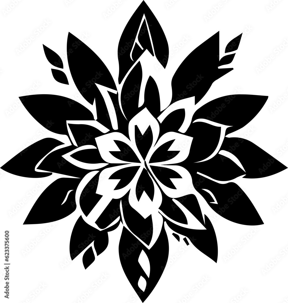 black and white flower black and white flower