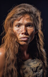 Close-up portrait of a prehistoric woman