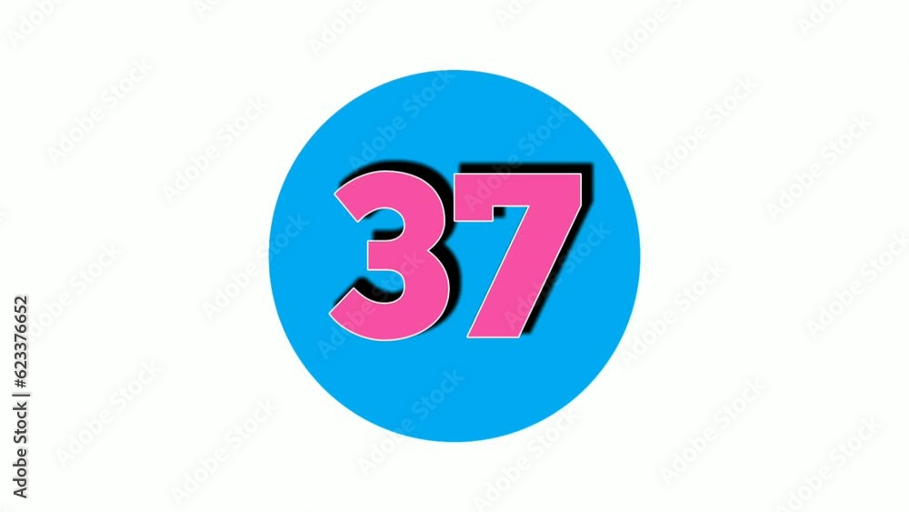 Number 37 thirty seven sign symbol animation motion graphics on white background,4k cartoon video number for video elements Number 37 thirty seven sign symbol animation motion graphics on white background,4k cartoon video number for video elements