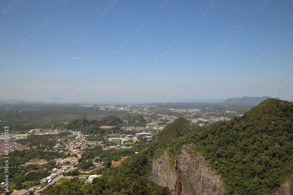 view to an asian landscape from a mountain 