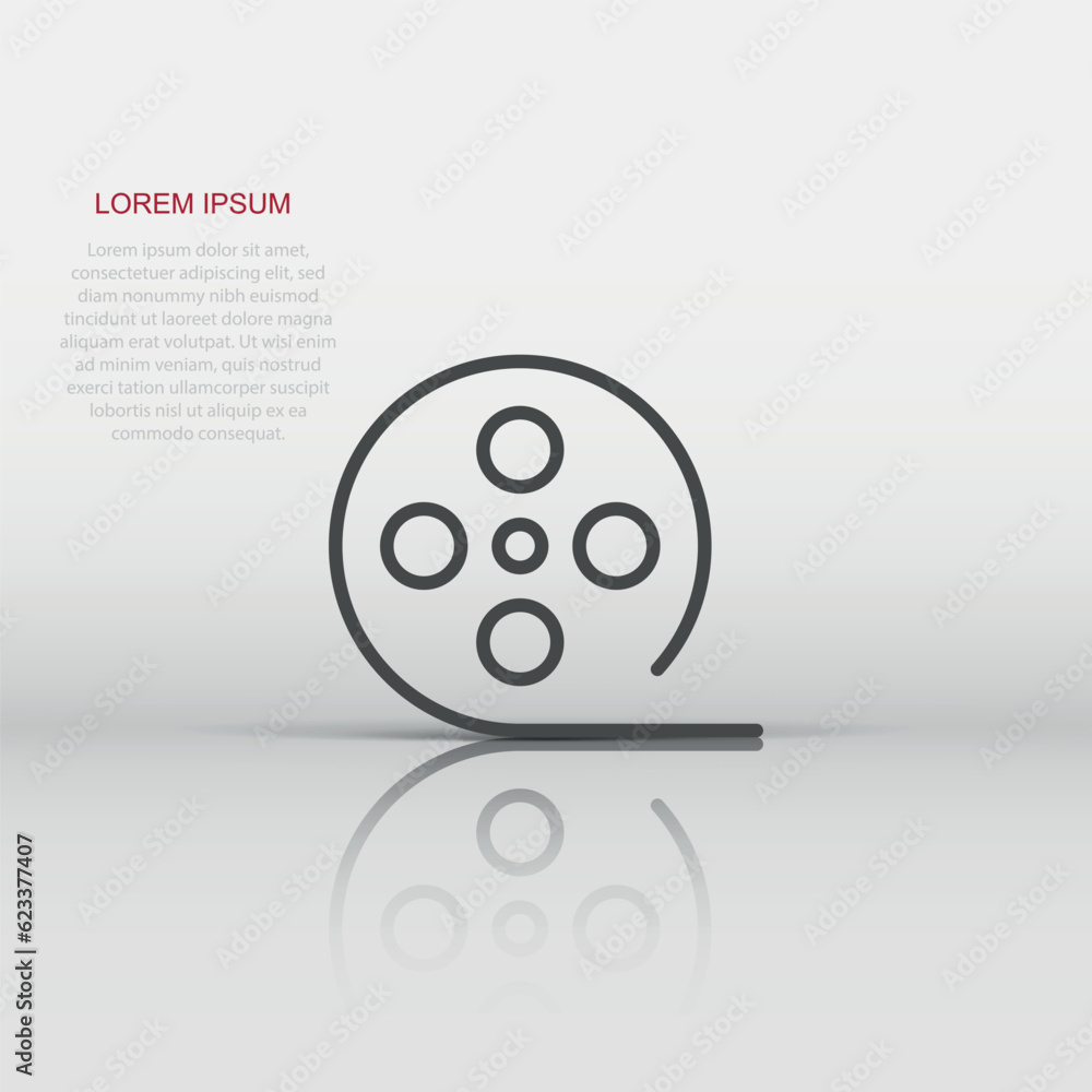 Film icon in flat style. Movie vector illustration on white isolated background. Video business concept. Film icon in flat style. Movie vector illustration on white isolated background. Video business concept.