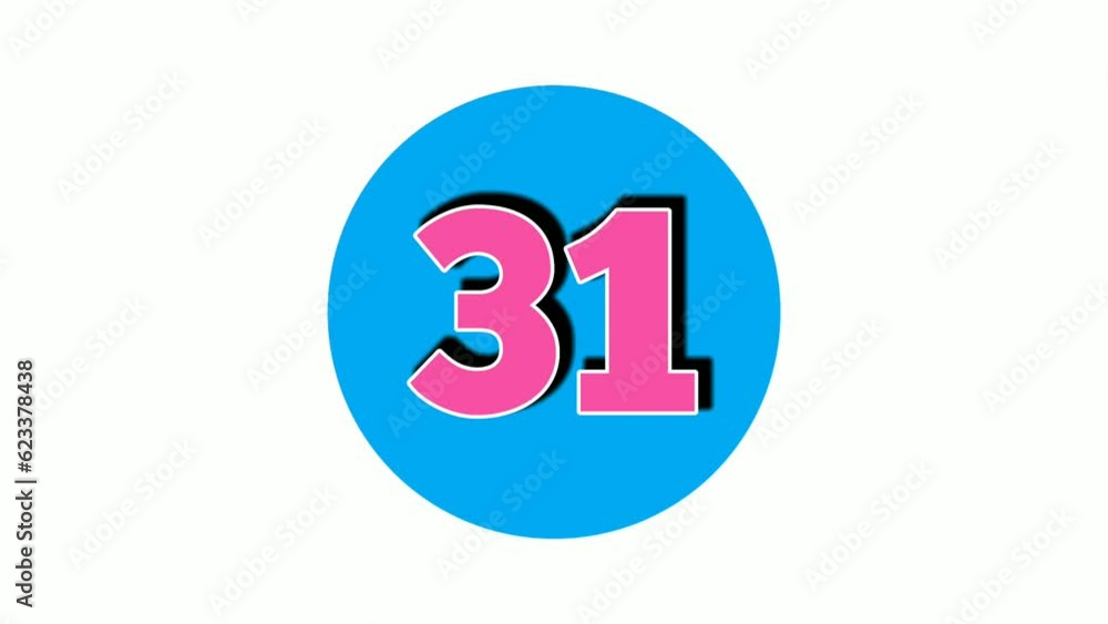 Number 31 thirty one sign symbol animation motion graphics on white background,4k cartoon video number for video elements Number 31 thirty one sign symbol animation motion graphics on white background,4k cartoon video number for video elements