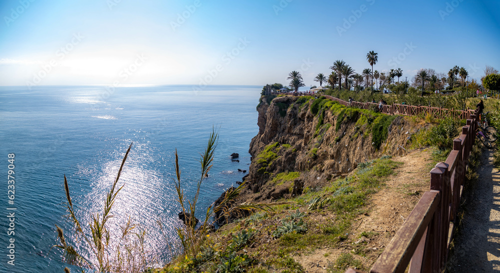 Calm sea in Antalya on a sunny winter day, Anatalya, Turkey, January Calm sea in Antalya on a sunny winter day, Anatalya, Turkey, January