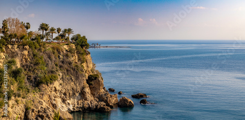 Fototapeta Naklejka Na Ścianę i Meble -  Winter on Antalya beach, Turkey, January