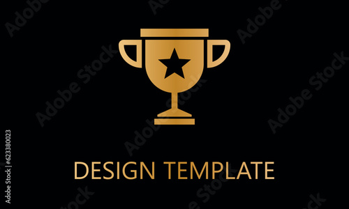 winning trophy vector logo template