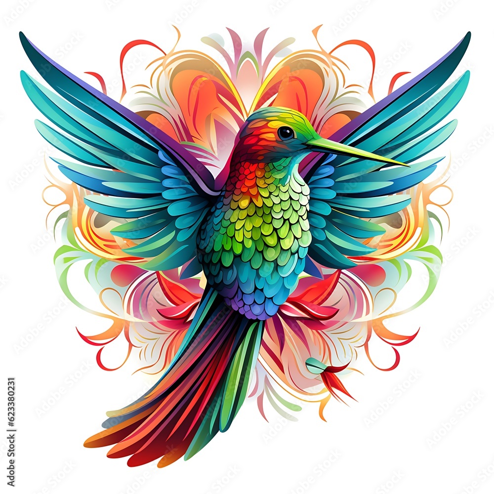 Obraz premium Beautiful multicolored hummingbird