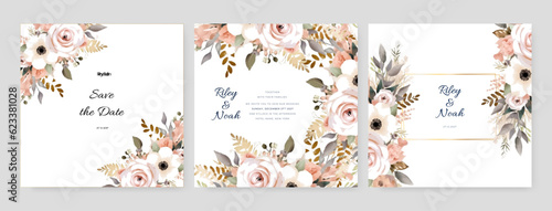 Good for greeting cards, wedding invitations, flyers and other graphic design. Floral universal artistic templates.