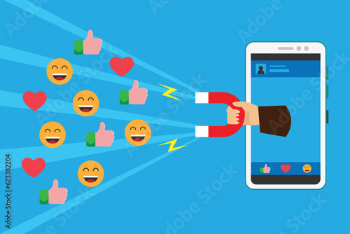 Increase your social media followers with successful marketing strategies 2d vector illustration concept for banner, website, illustration, landing page, flyer, etc.