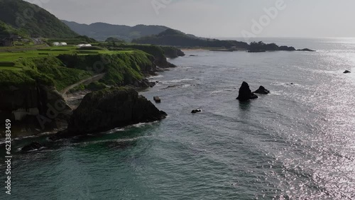 丹後半島の屏風岩をドローンで空撮 photo