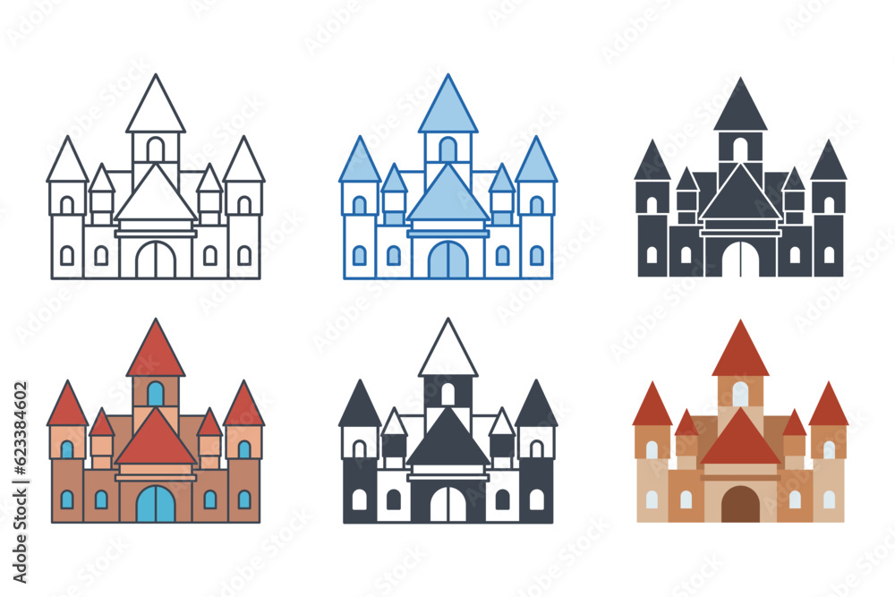 Castle icon symbol template for graphic and web design collection logo vector illustration Castle icon symbol template for graphic and web design collection logo vector illustration