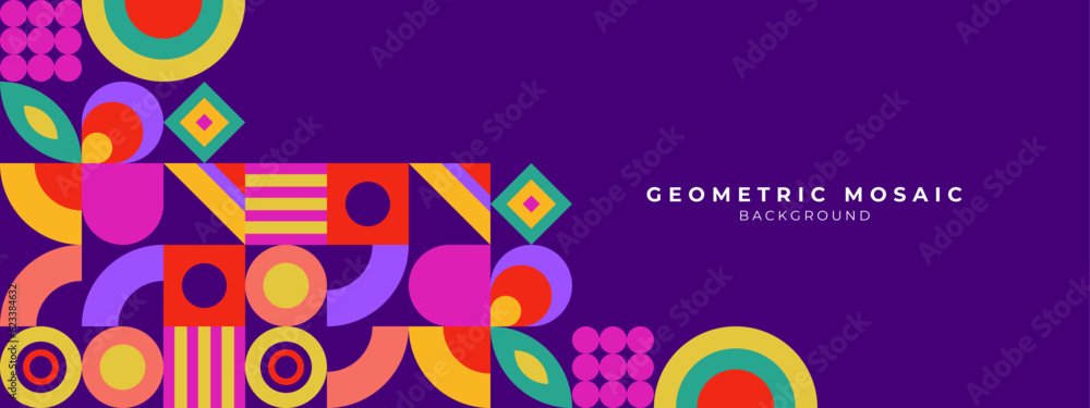 Fototapeta premium Abstract geometrical colorful with mosaic banner background. illustration vector design