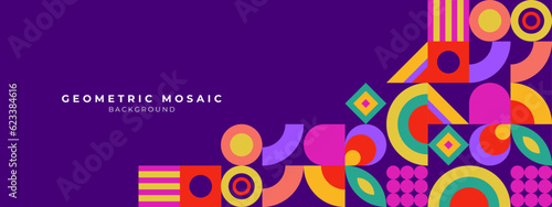 Abstract purple geometric shapes geometric light mosaic line shape with colorful concept presentation background