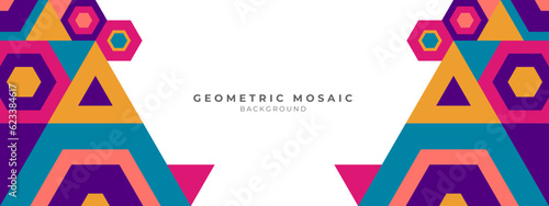 Abstract clear background with mosaic modern trendy fresh color for presentation design, flyer, social media cover, web banner, tech banner