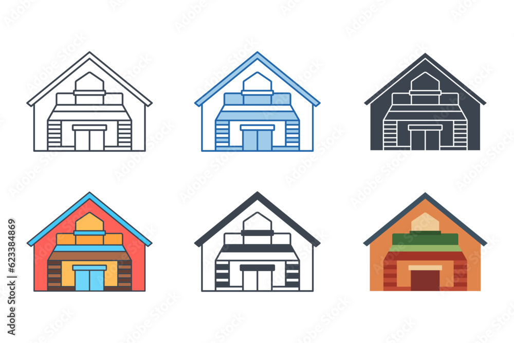 Warehouse icon symbol template for graphic and web design collection logo vector illustration