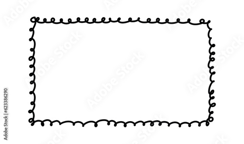 Doodle frames. Rectangle hand drawn borders. Squared ornament frame for sketchbook or bullet journal. Vector collection