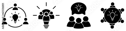 Collaboration idea icon vector set. entrepreneurship illustration sign collection. collaborate symbol.