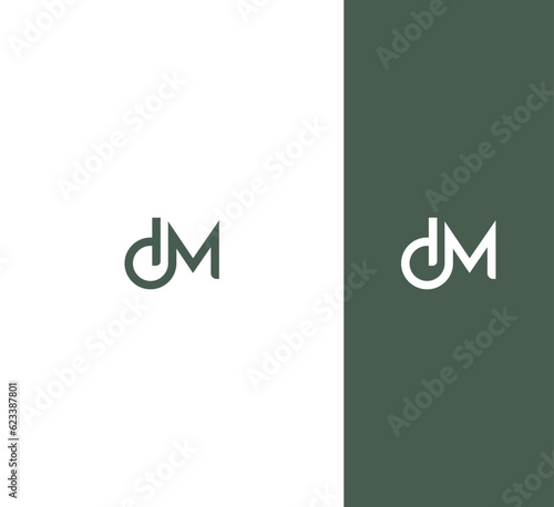 Alphabet letters monogram icon logo DM, MD.