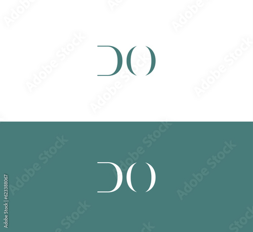 Modern Abstract Initial letter DO, OD logo.