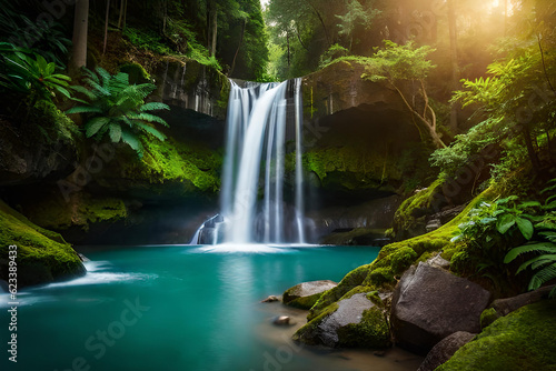 waterfall in the forest © MuhammadAshir