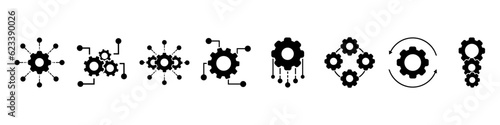 Automated system icon vector set. Function settings illustration sign collection. Editable symbol. Development logo.