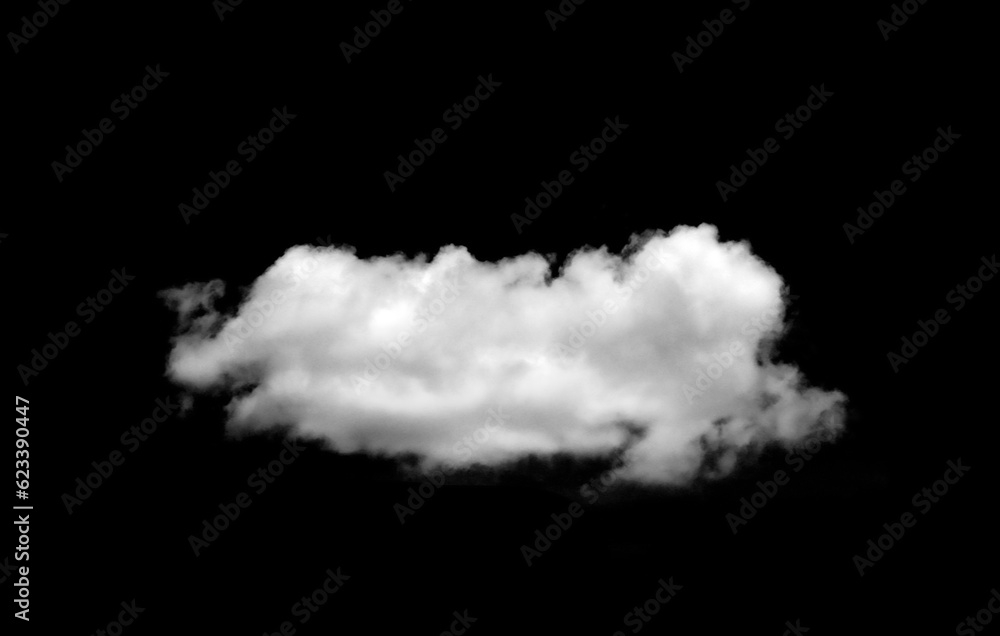 Set of white clouds or fog for design isolated on black background. Set of white clouds or fog for design isolated on black background.