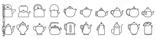 Teapot icon vector set. Kettle illustration sign collection. Tea symbol. Teakettle logo. Hot drink mark.