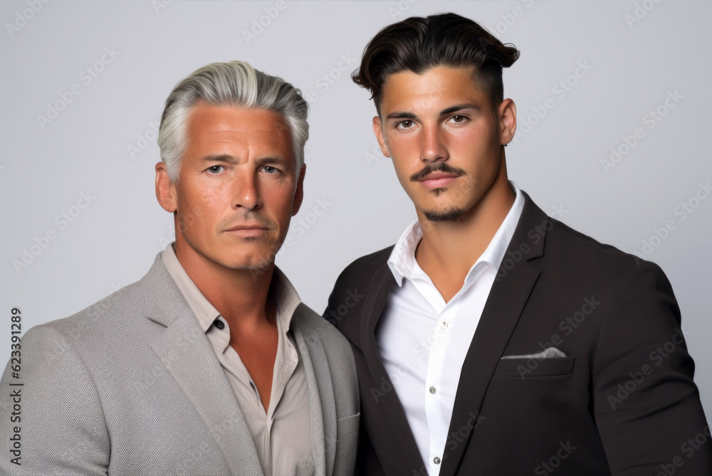 Handsome gay homosexual couple portrait Handsome gay homosexual couple portrait