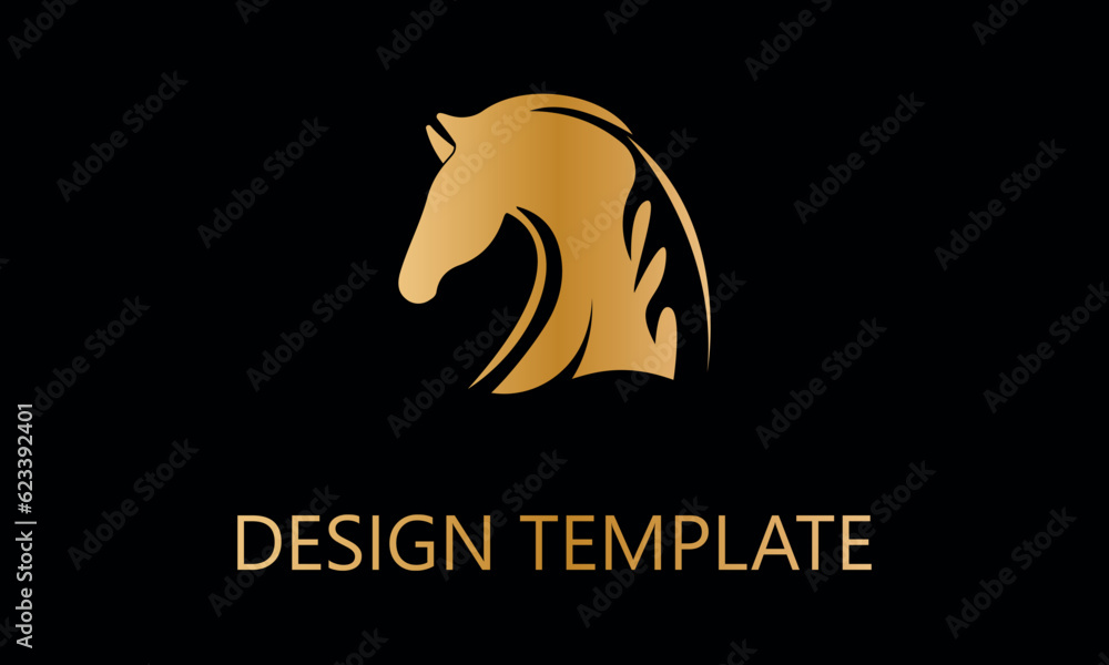 horse neck with hair vector logo template horse neck with hair vector logo template