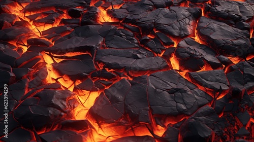 Lava texture and cracked ground surface Generative AI