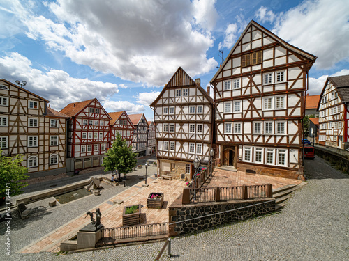 Homberg/Efze, Altstadtszene am Marktplatz photo