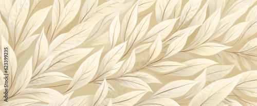 Panorama of an elegant pattern of leaves that is both intricate and understated.