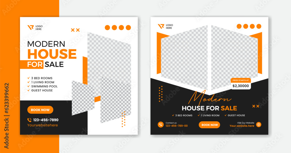 Real Estate Social Media Post Layout template design Real Estate Social Media Post Layout template design
