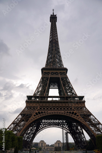 Eiffel Tower against the sky, bottom view. © Оксана Олейник