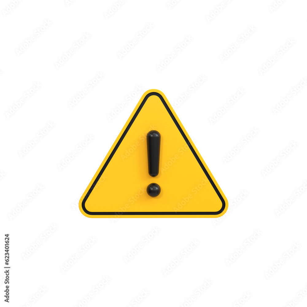 Alert or Warning signs 3d rendering of alert isolated on a transparent background
Alert or Warning signs 3d rendering of alert isolated on a transparent background